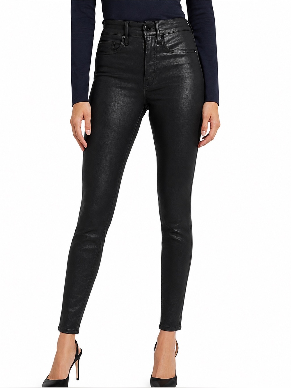 Good American Good Legs coated skinny jeans, size 24